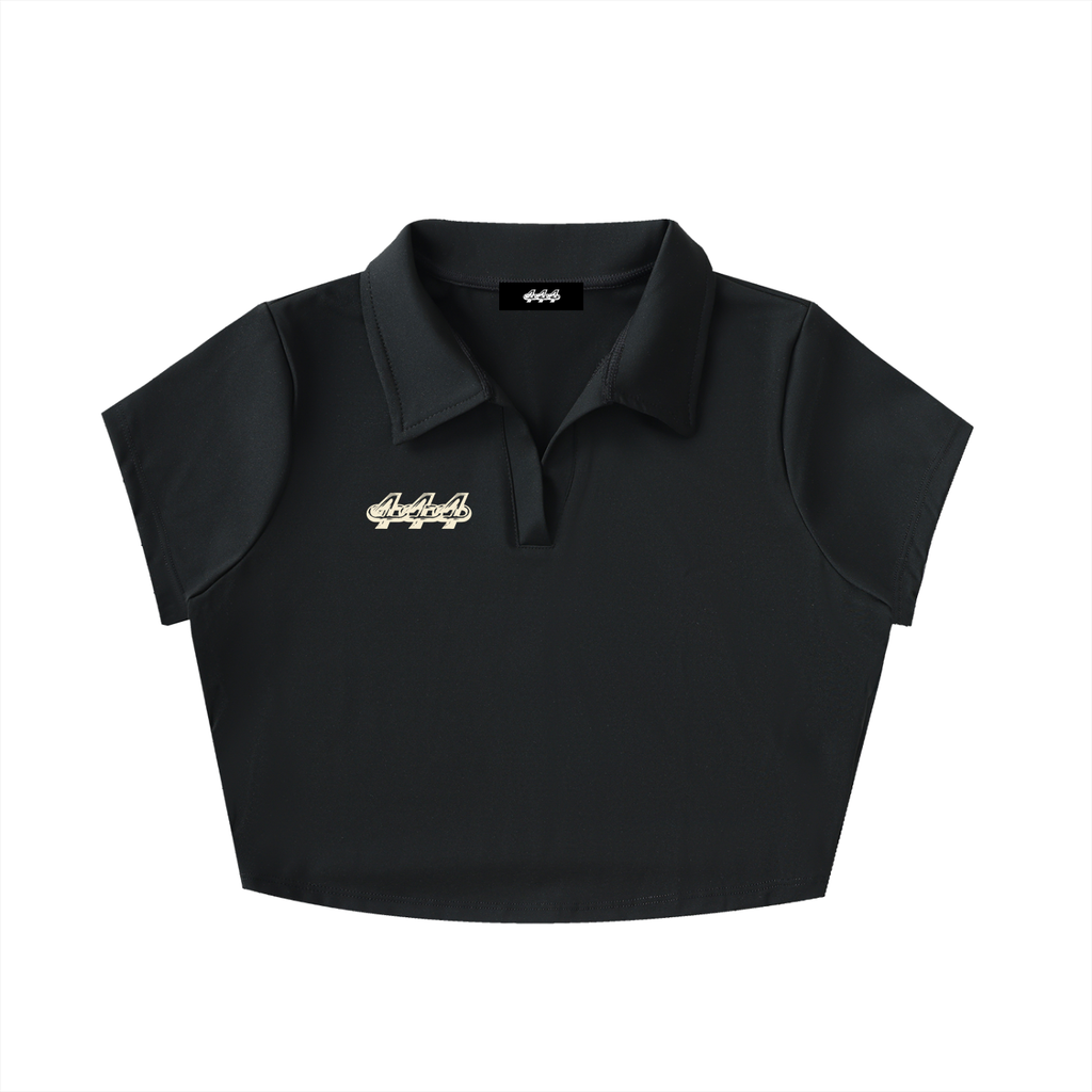 V-Neck Lapel Crop Top