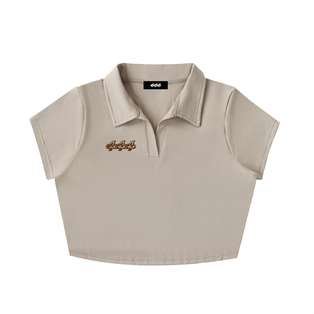 V-Neck Lapel Crop Top