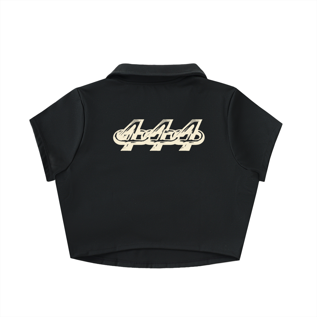 V-Neck Lapel Crop Top