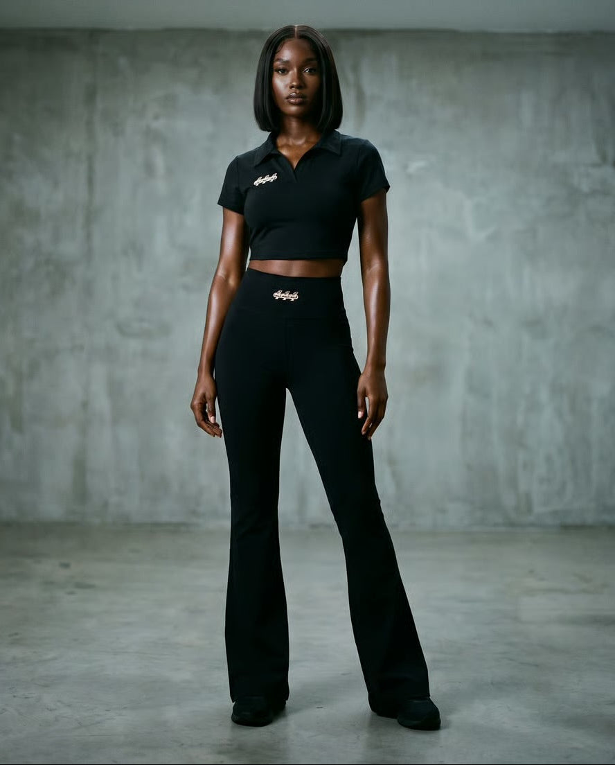 V-Neck Lapel Crop Top